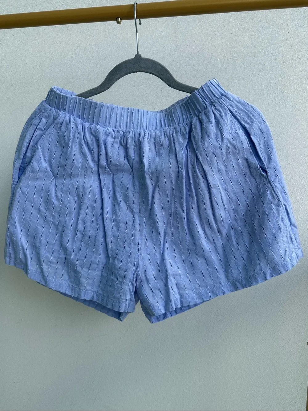 Light Blue Women's Two-Piece Lounge Set - Button Shirt & Shorts